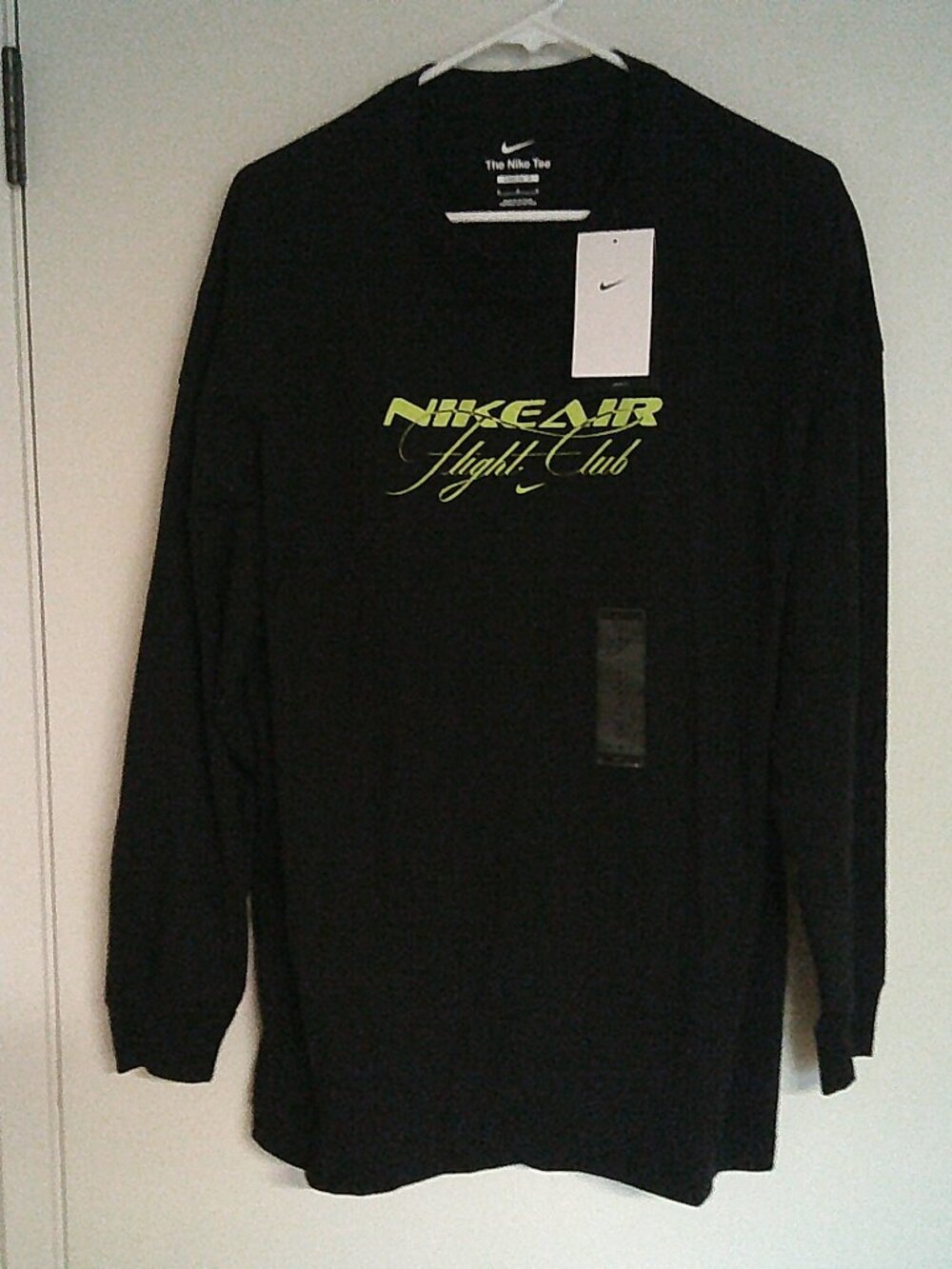 NEW NIKE NSW "AIR Flight Club LS Tee" WOMEN'S BLACK T-SHIRT MEDIUM IM9277-010